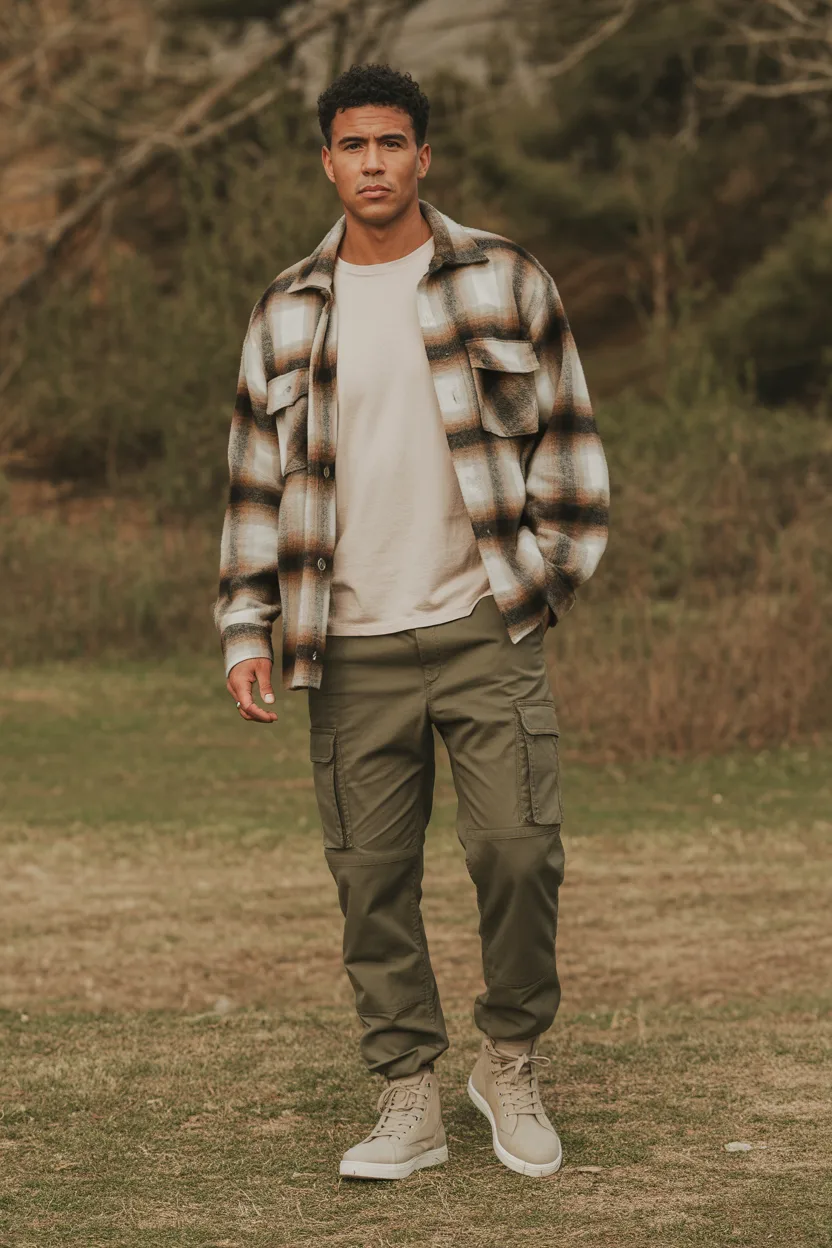 Cargo Pants With a Flannel Shirt