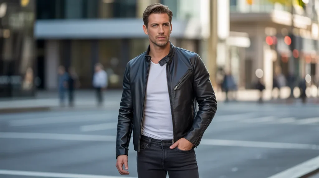Leather Jacket Outfits for Men