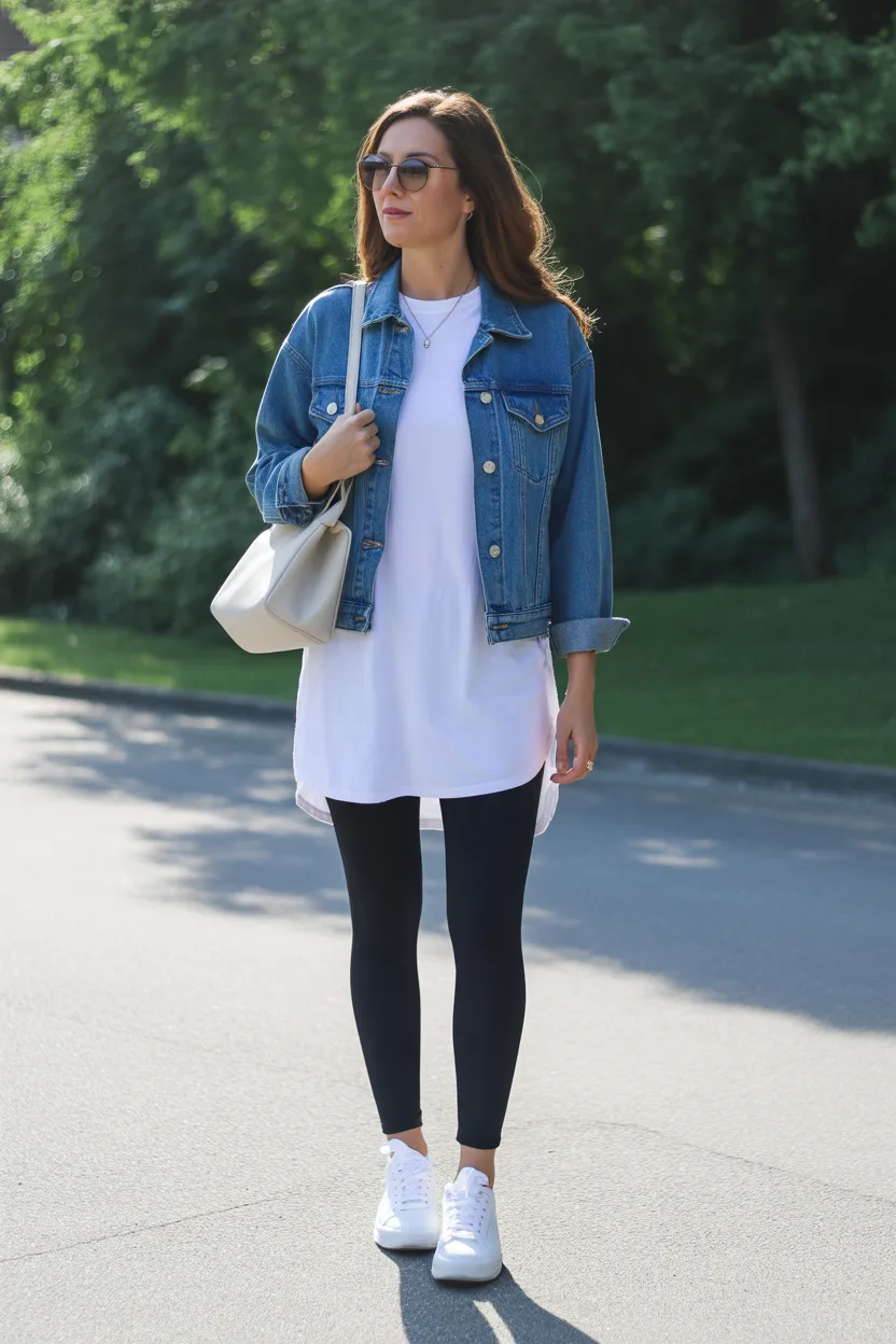 Denim Jacket With Leggings