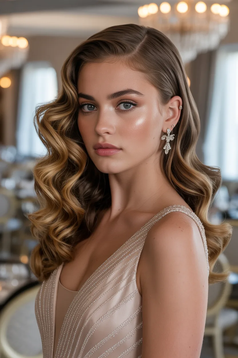 Glam Waves with Deep Side Part