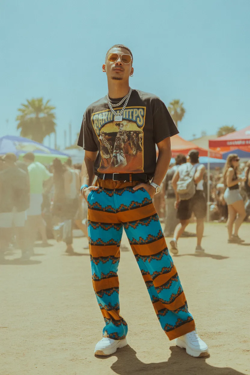 Graphic Tee With Statement Pants