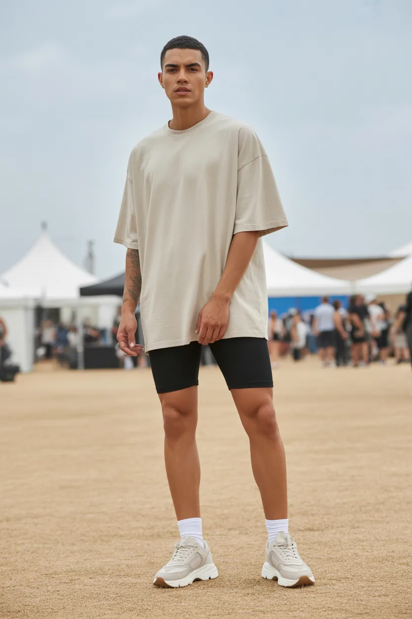 Oversized Tee With Biker Shorts