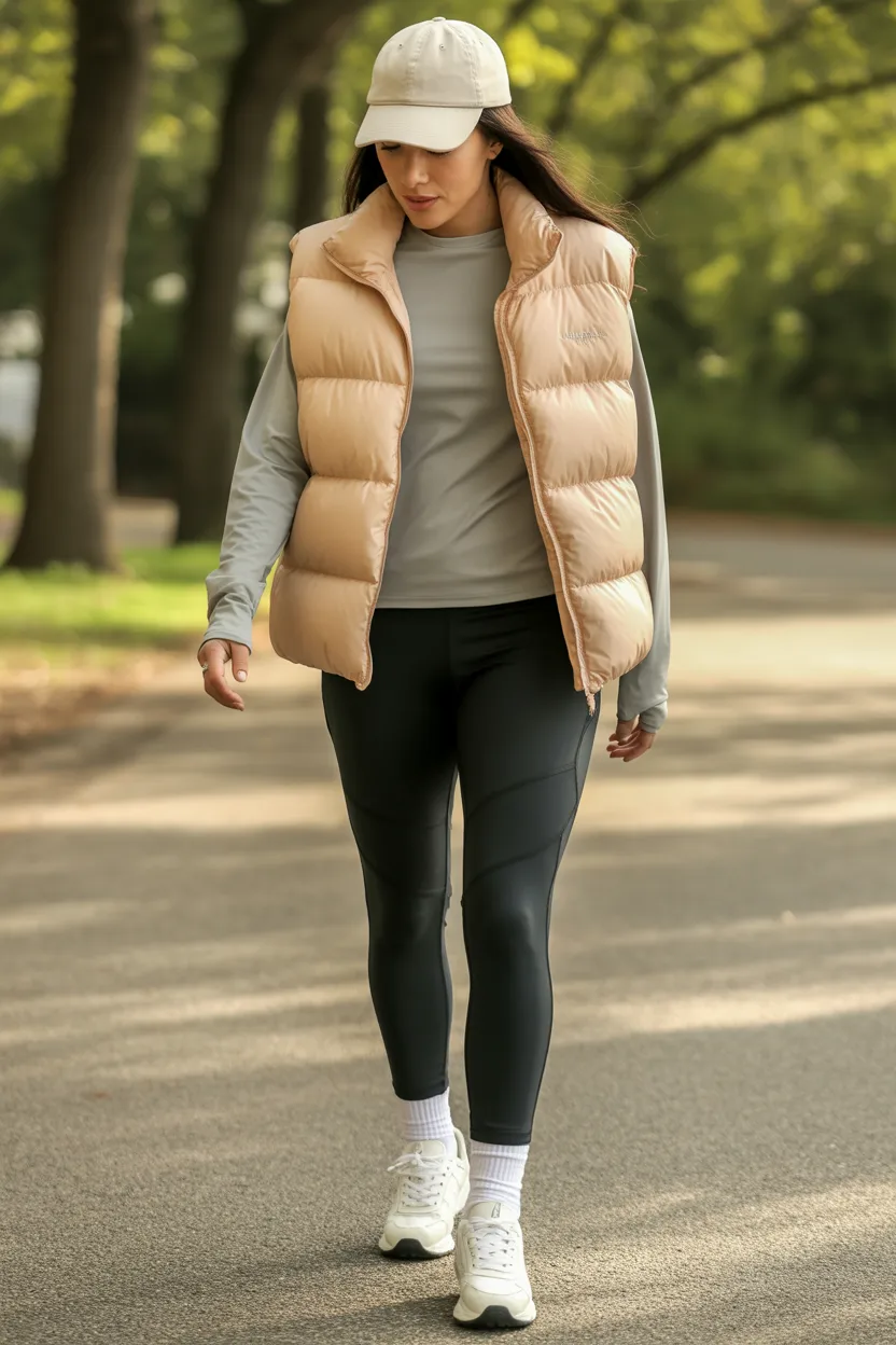Puffer Vest With Leggings

