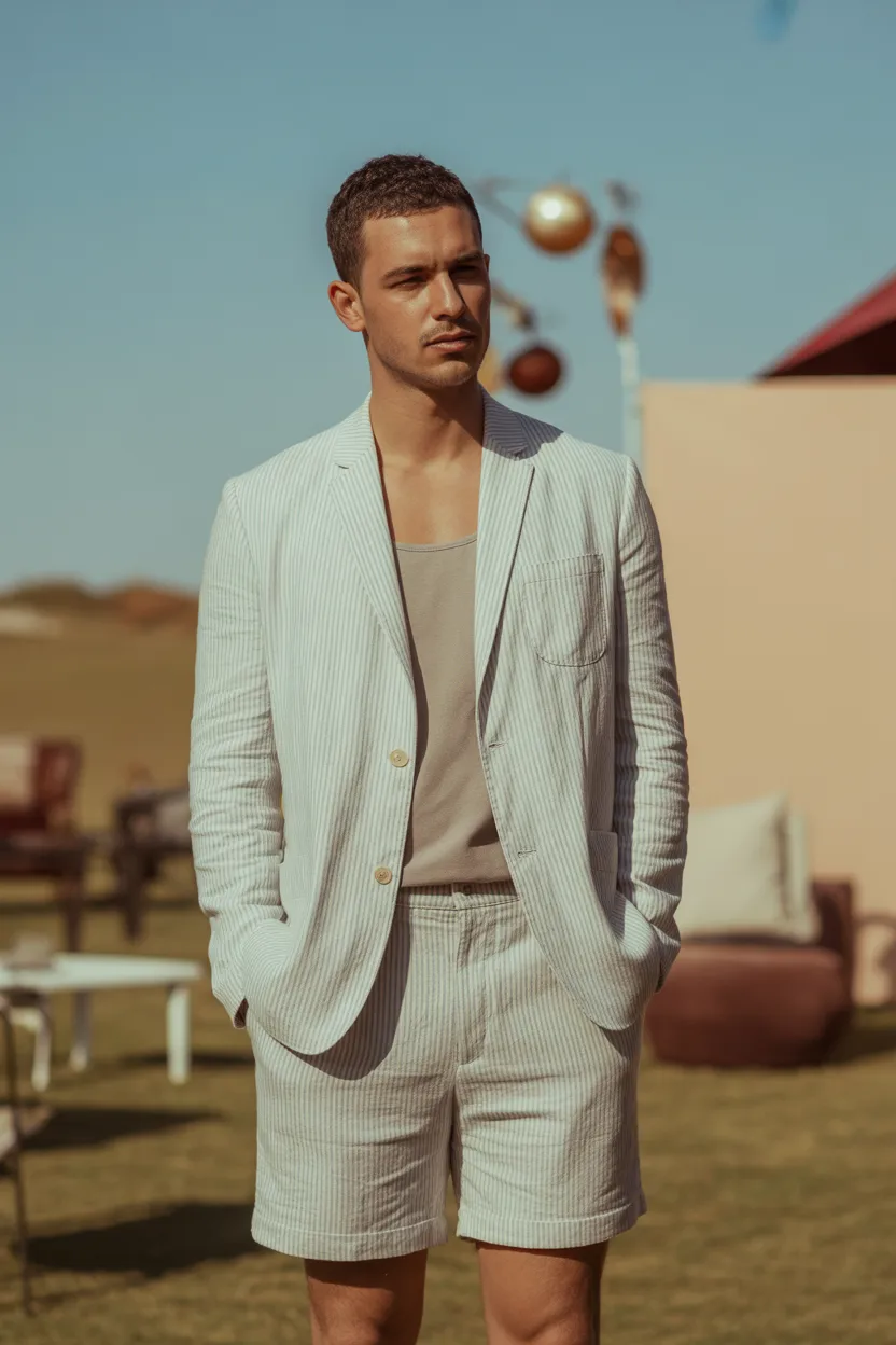 Relaxed Blazer With Shorts