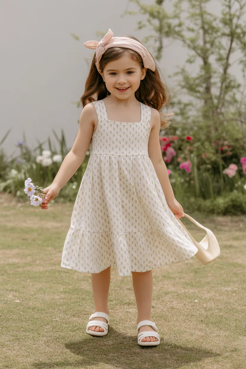 Simple Sundress With a Light Scarf or Hair Accessory