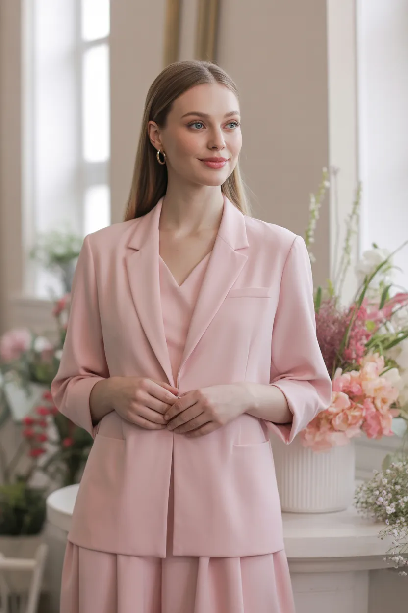 Soft Pink Monochrome Look