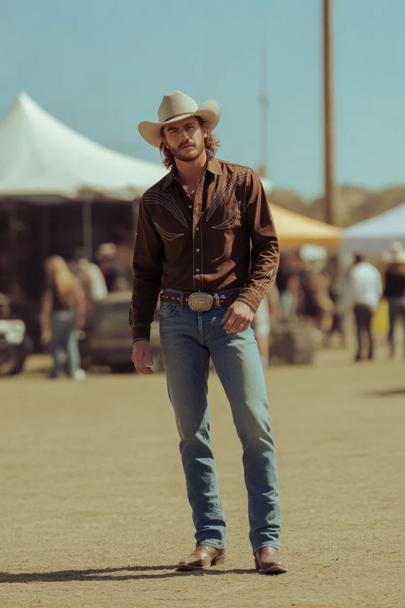 Western Shirt With Boots and Jeans