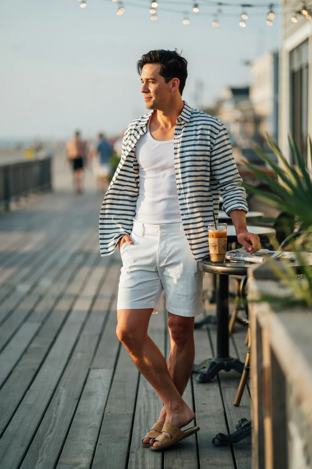Striped Linen Shirt Open Over a Tank