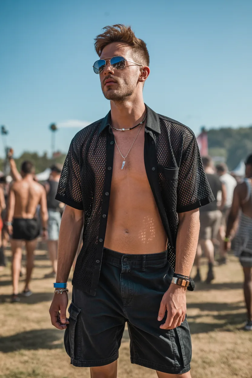 The Open Mesh Button Up