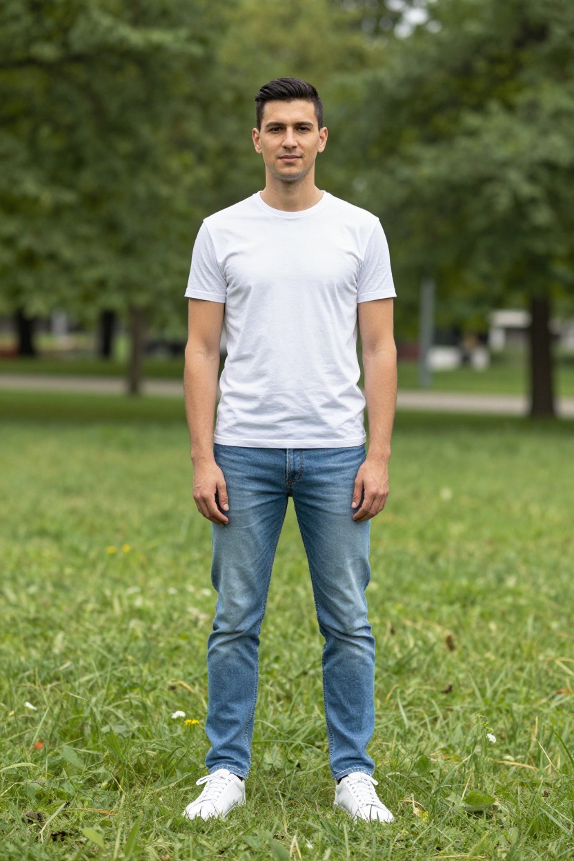 3. Light Wash Denim and White Tee
