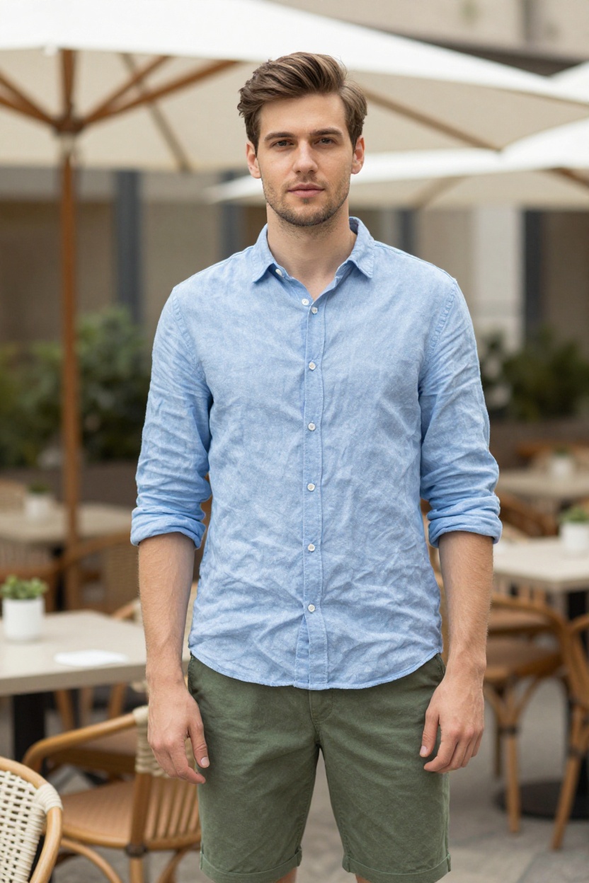 Linen Shirt and Chino Shorts