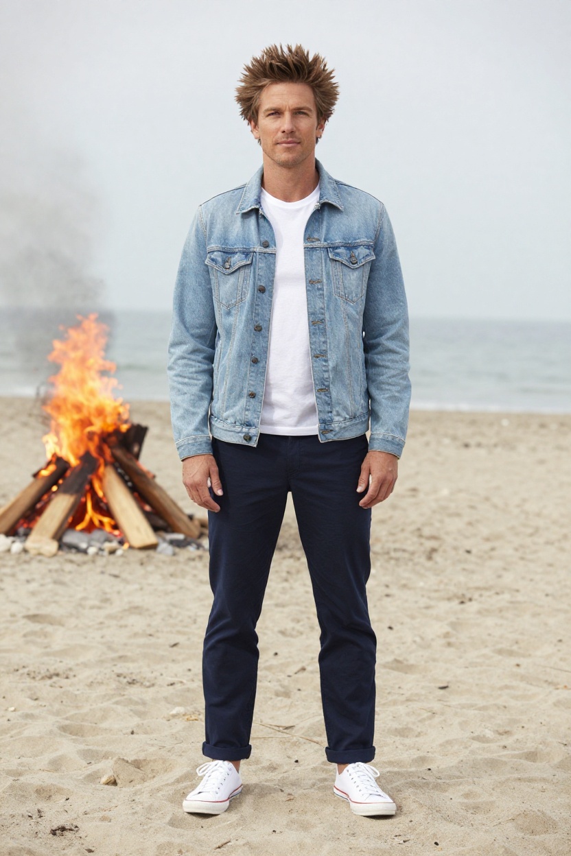 Denim Jacket and Lightweight Chinos