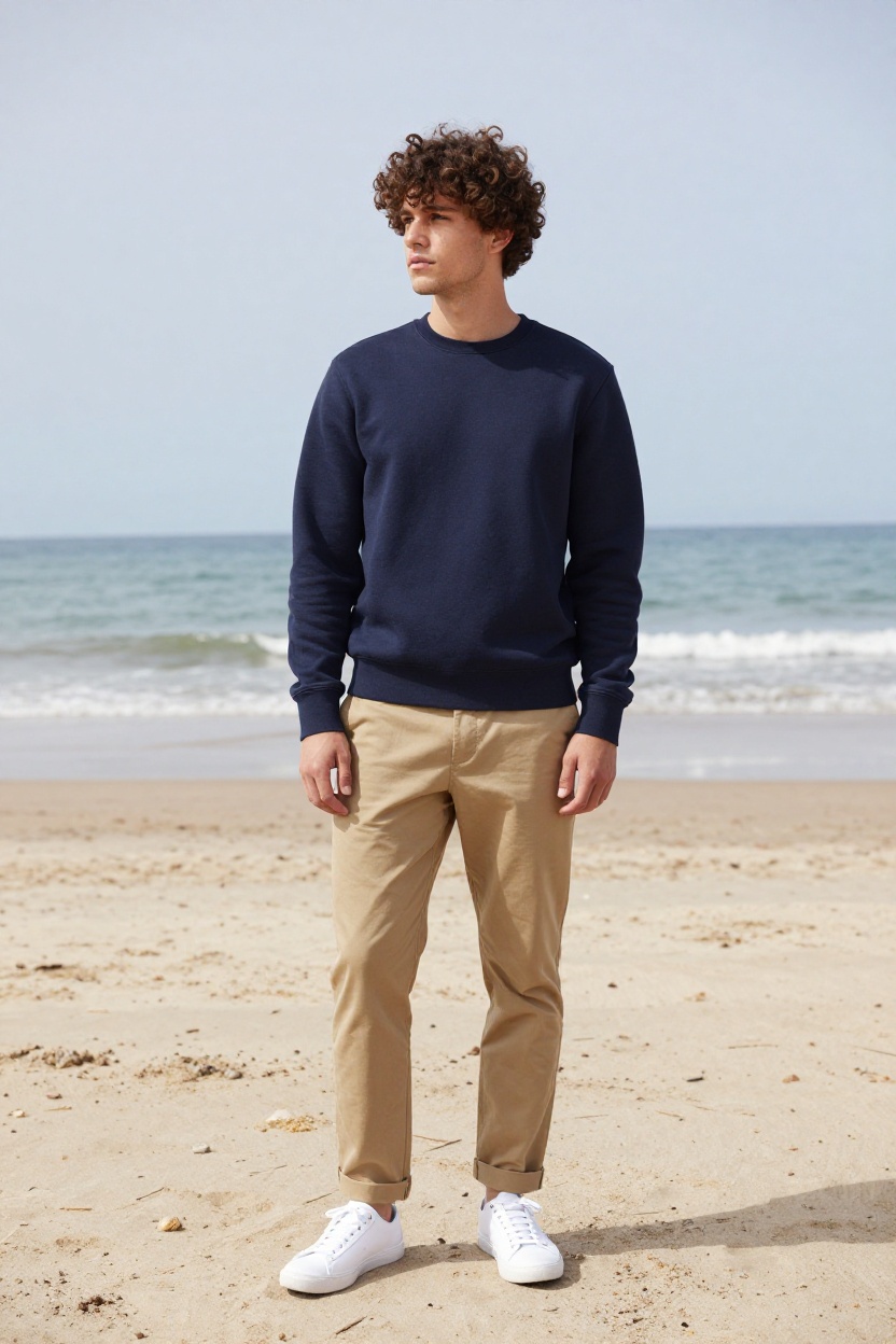 Lightweight Sweatshirt and Chino Shorts