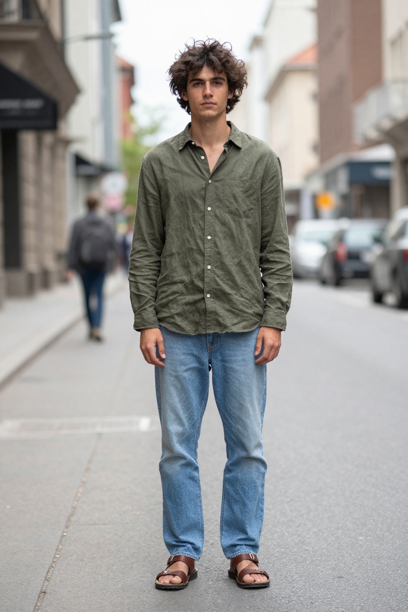 Oversized Linen Shirt and Raw Denim
