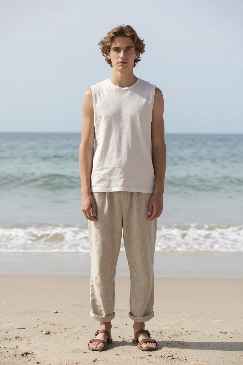 21. Linen Trousers and Sleeveless Tee