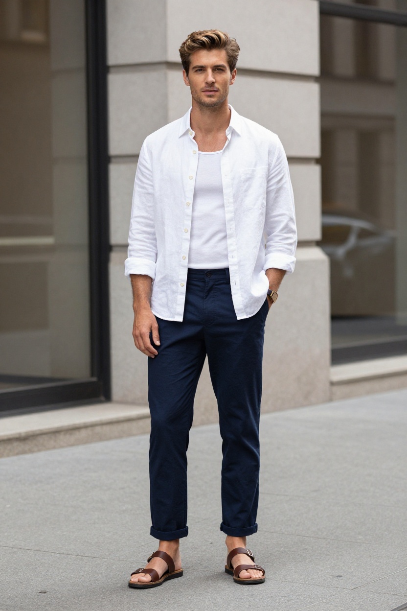 1. The Classic White Linen Shirt Look