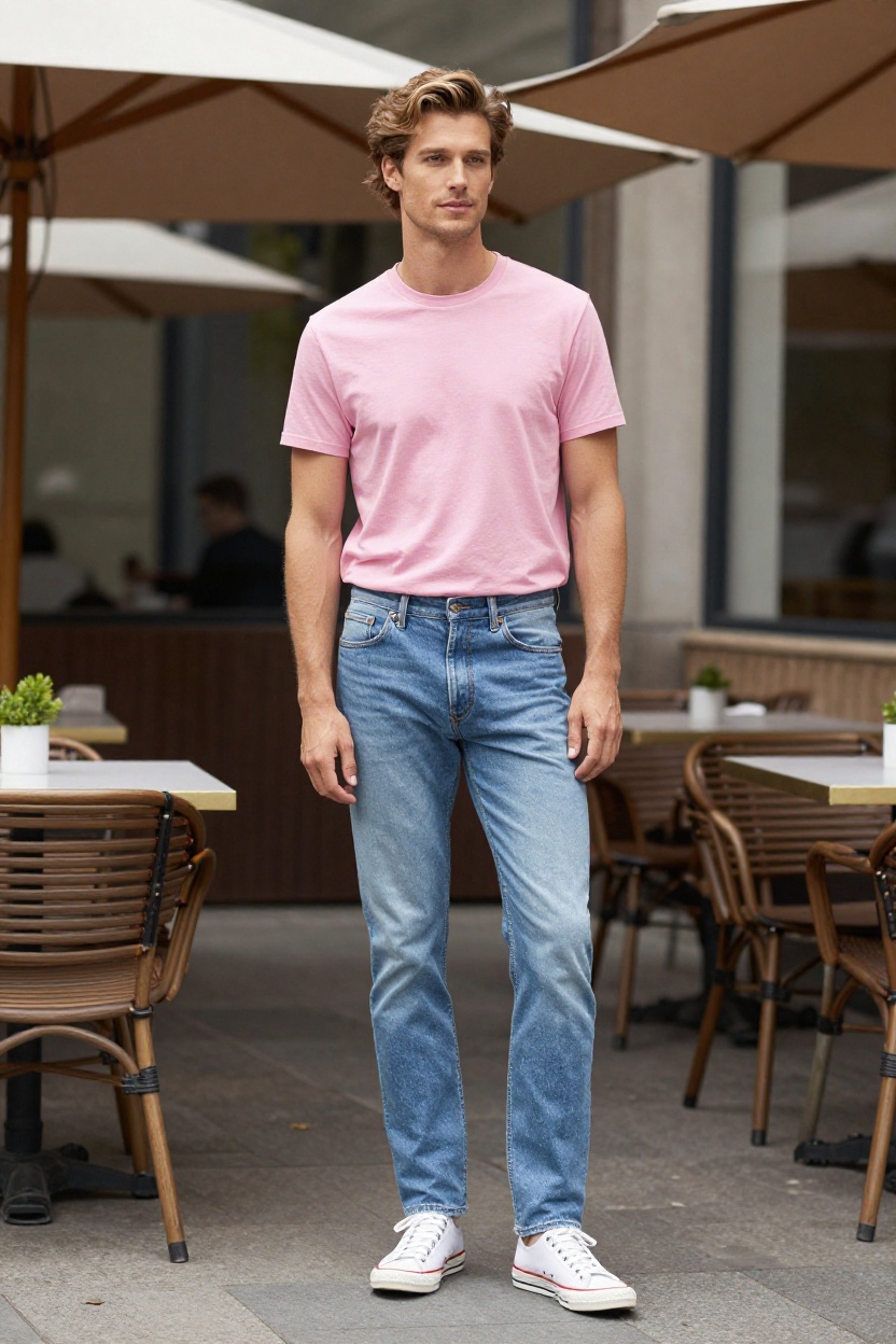 3. Pastel Graphic Tee and Denim