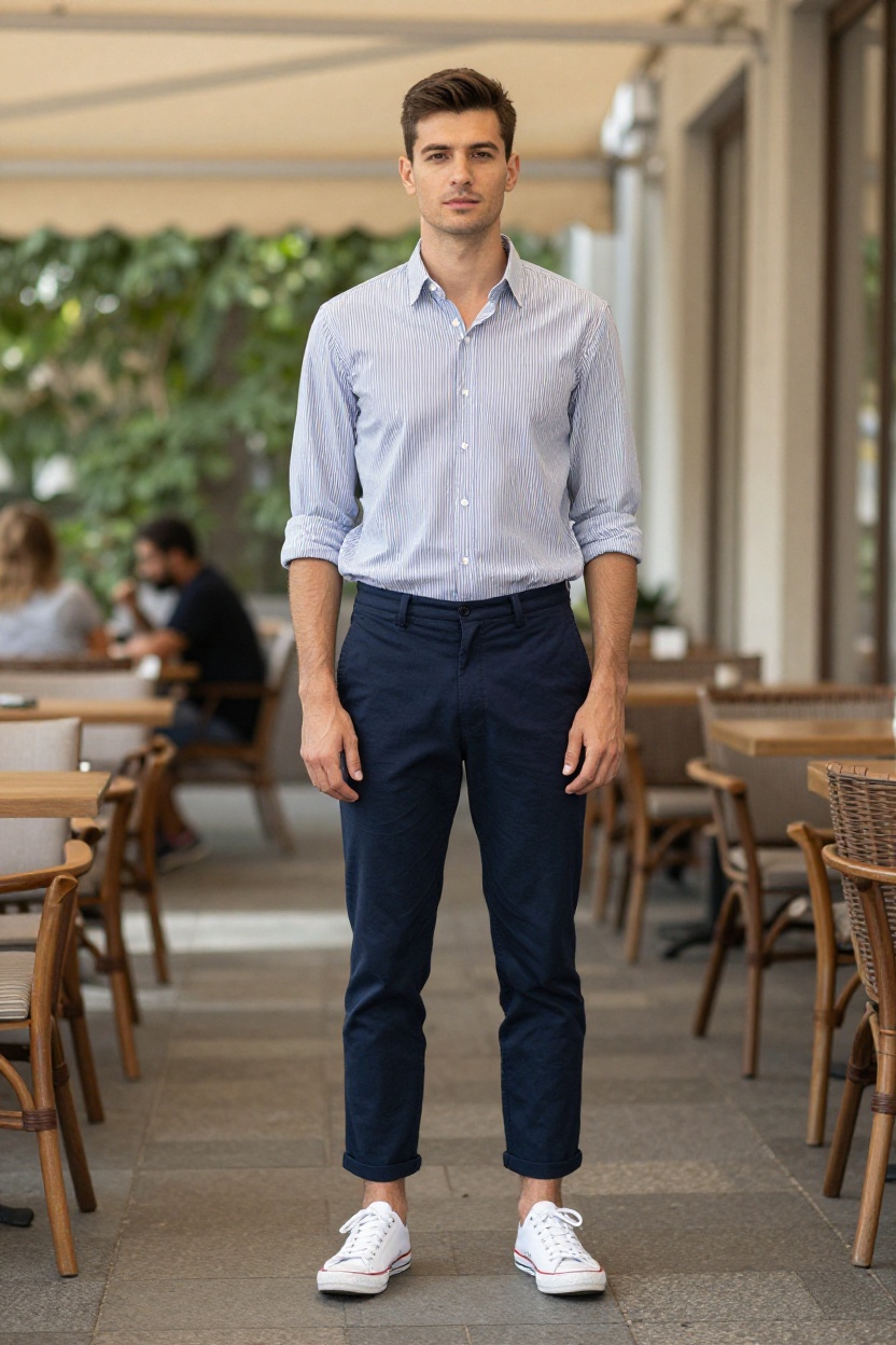 12. Oversized Button-Down and Slim Shorts