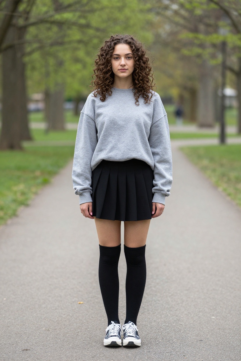 5. Mini Skirt with Knicks Crewneck
