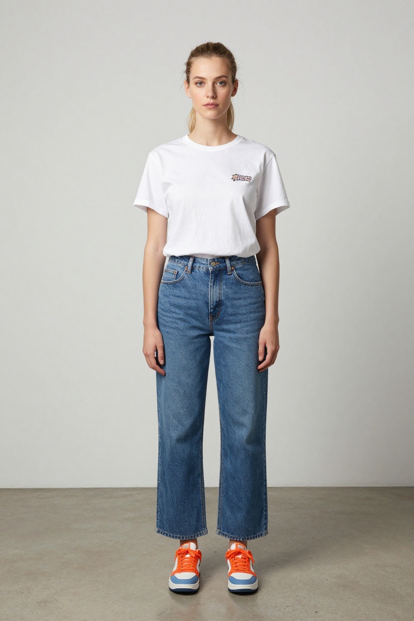 6. Statement Sneakers with a Basic Knicks Tee