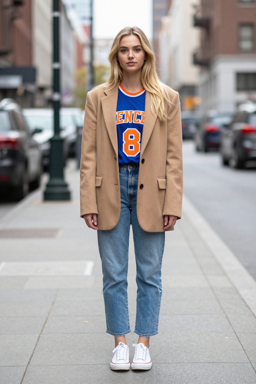 19. Oversized Blazer Over the Jersey