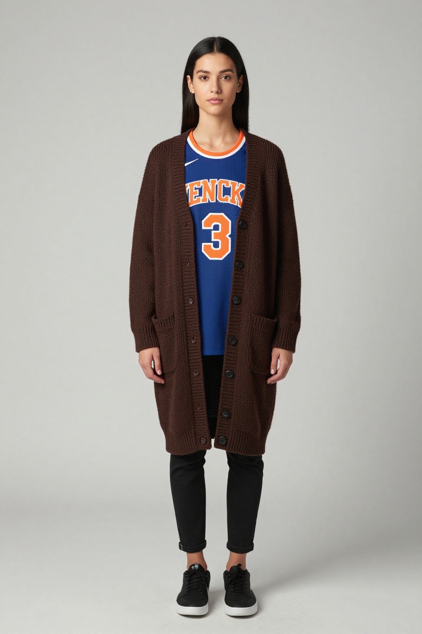 Cardigan Layered Over the Jersey