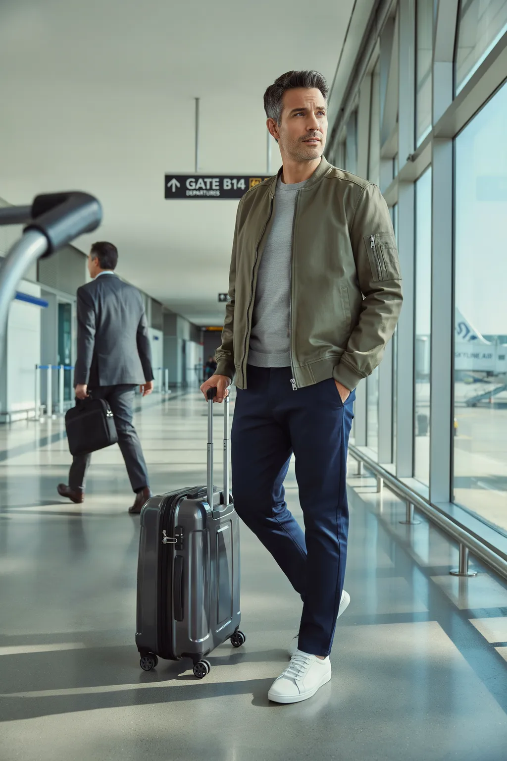 Chino Joggers and Bomber Jacket