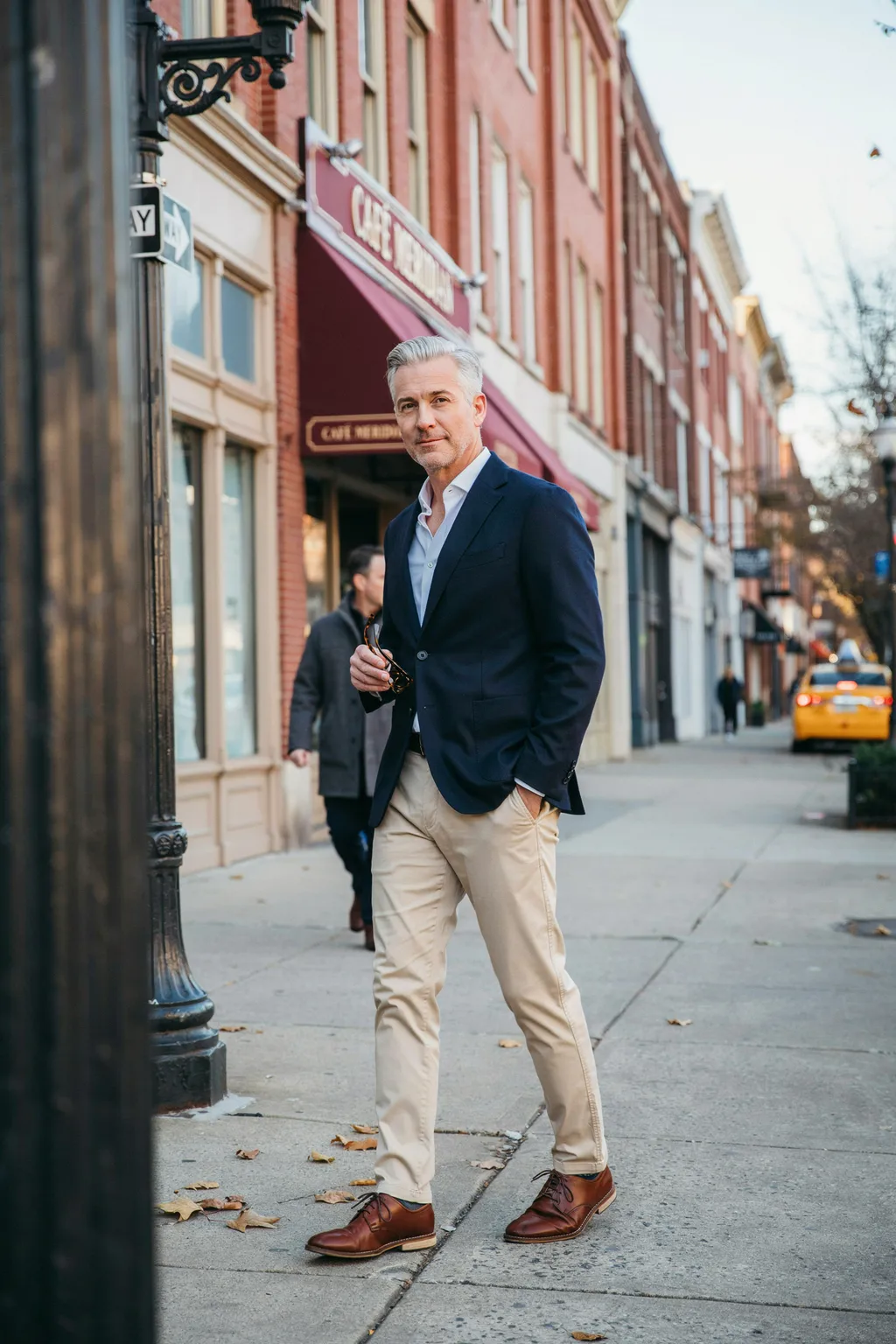 Navy Blazer with Chinos